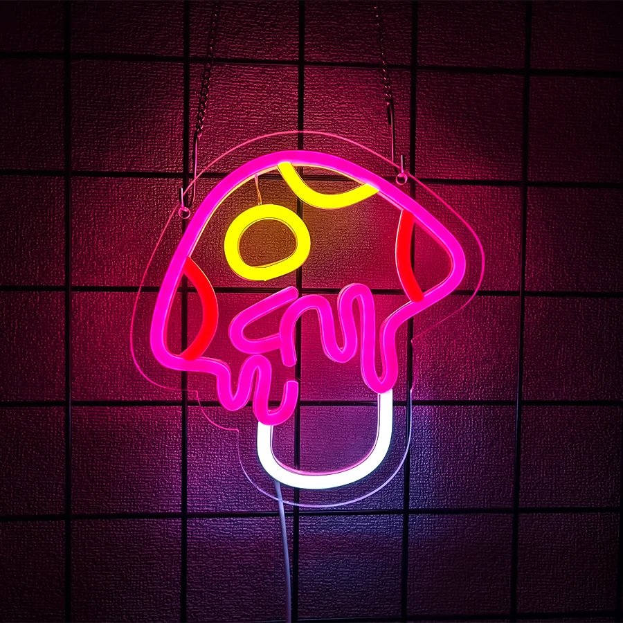 LED Neon Mushroom Cute Neon Sign, USB Powered Neon Signs Night Light, Wall Art & Game room Bedroom Living Room party Decor