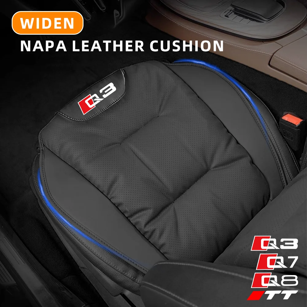 Widen Car Seat Covers Waist Cushion for Audi Q3 Q7 Q8 TT Breathable Nappa Leather All Season Seat Cushion Car Accessories