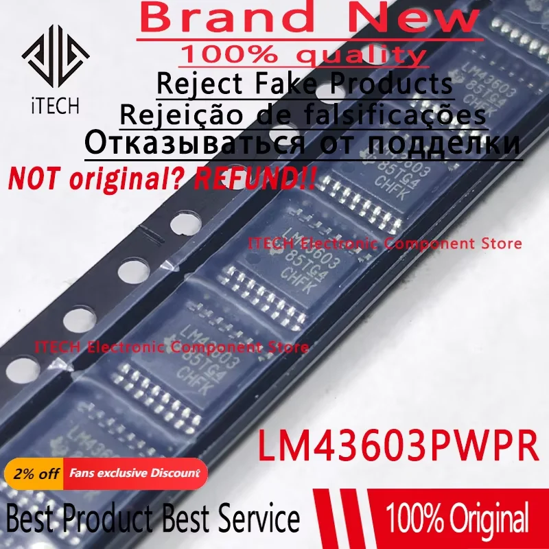 

10 шт./лот, оригинальный LM43603 LM43603PWPR 43603 HTSSOP-16, 100% новая и оригинальная микросхема на складе