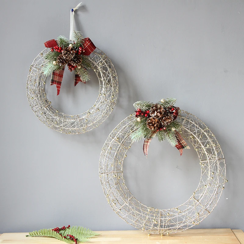 Shendie Christmas wreath, iron art, luminous shopping mall, window display, hotel home decoration, Christmas decorations