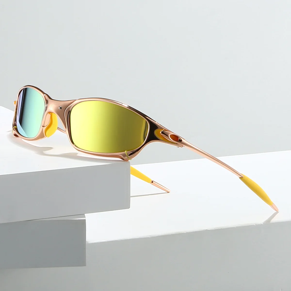 X Metal Juliet Outdoor Sports Cycling Sunglasses Trendy Coated Polarized Sunglasses Rose Gold Trekking Vision Protection Goggles