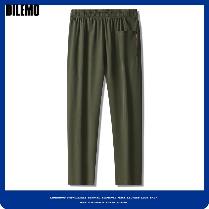 

Top Quality Ice Silk Stretch New Brand Casual Baggy Fashion Ankle-Length Pants Loose Japanese Trousers Mens Clothes 2025