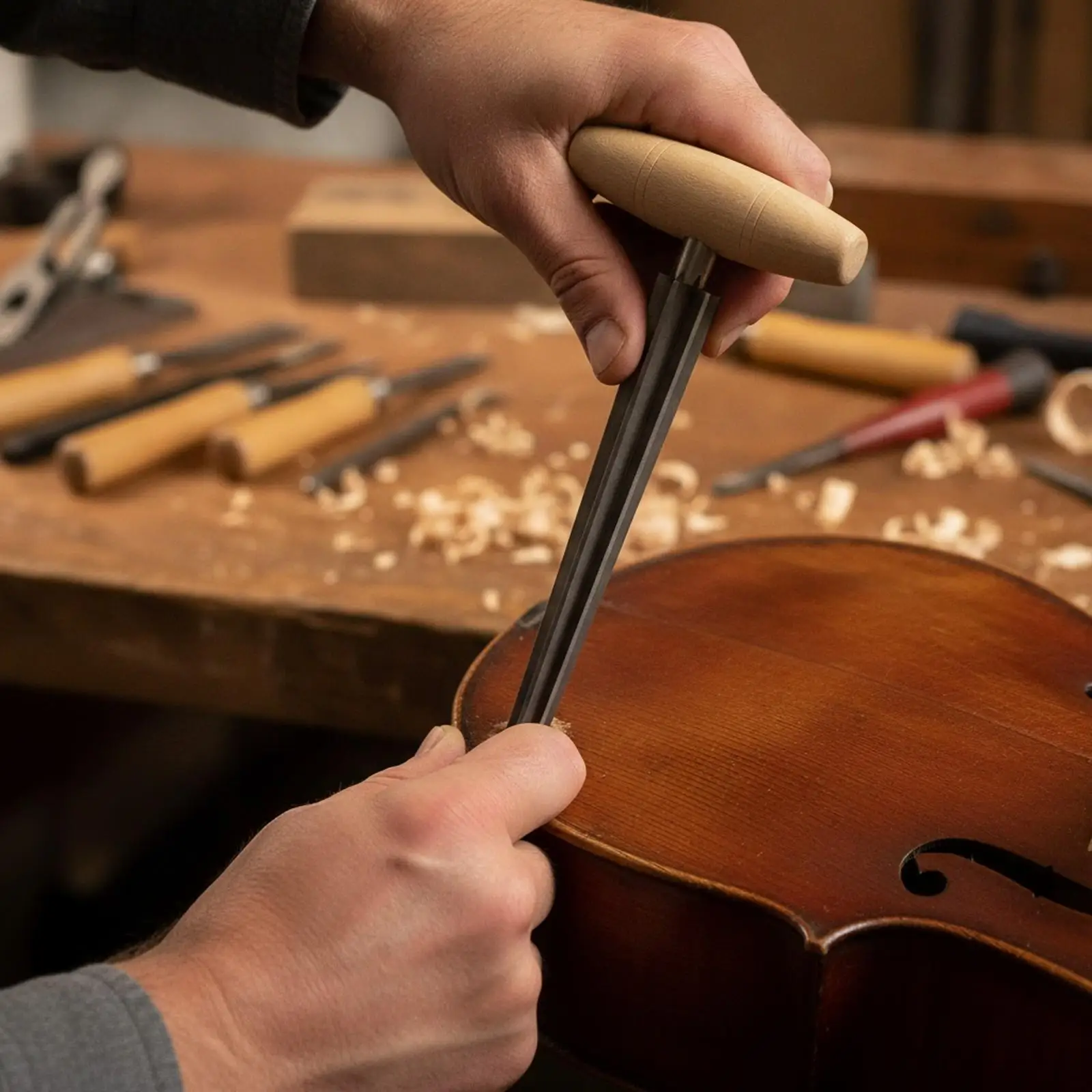 Cello Tailpin Reamer | stable Hand Pressure Support, for Workshop, String