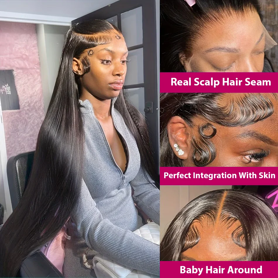 Deep Wave 13x6 HD Transparent Lace Front Wig 250 Density 40 Inch 5x5 Glueless Wig 13x4 Lace Frontal Wig Pre Plucked 100% Human Hair Water Wave Curly Wig