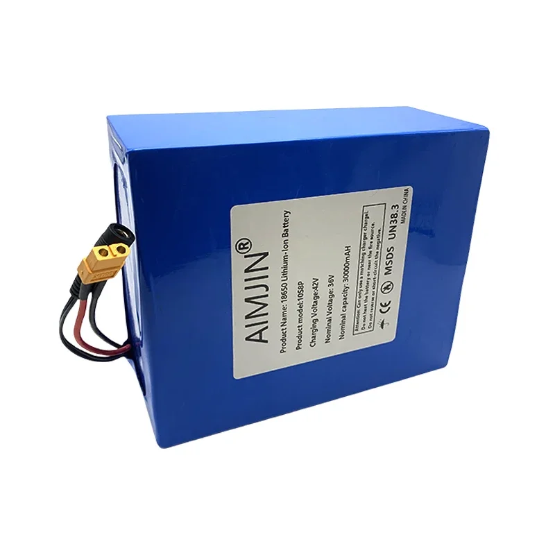 10S6P 36V 30Ah ebike battery pack 18650 lithium ion battery 500W high power and large capacity 42V motorcycle scooter XT60 plug