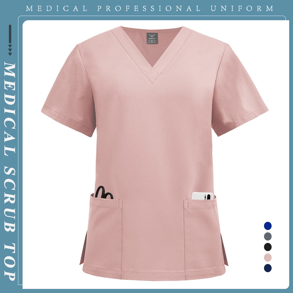 Scrubs Tops Women Beauty SPA Lab Uniform Vet Dentistry Work Clothes Elasticity Medical Clinical Work Blouse Nurse Uniform Unisex