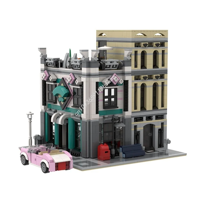 2220 قطعة MOC الإنترنت كافيه وسط المدينة العشاء البديل نموذج اللبنات ألعاب البناء لتقوم بها بنفسك الطوب هدية الكريسماس عيد ميلاد الاطفال