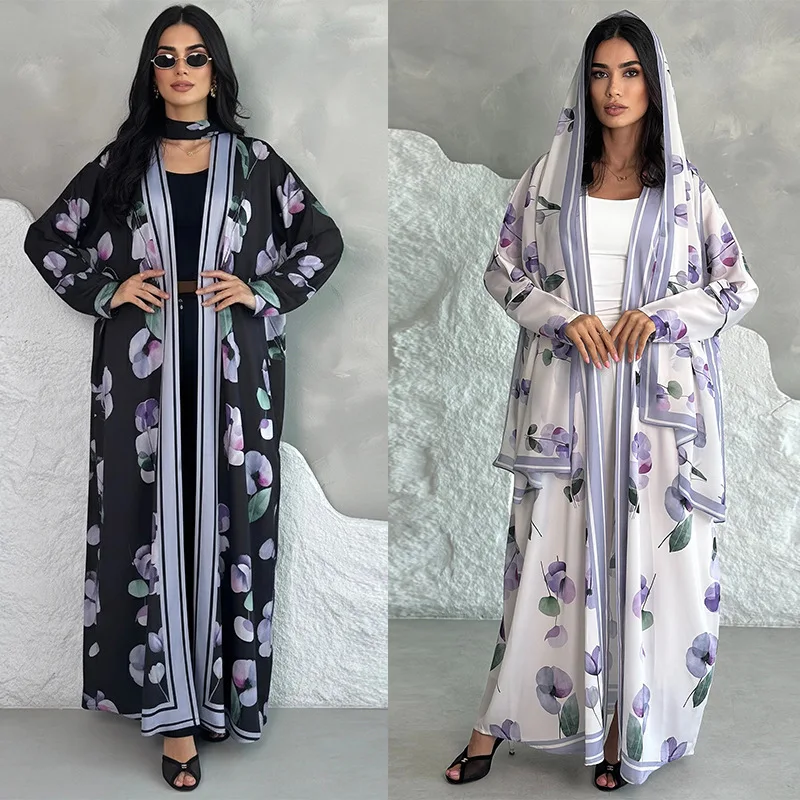 

Abaya Hijab 2 Piece Set Women Eid Muslim Dress Party Cardigan Robe Khimar Suit Jalabiya Ramadan Morocco Dubai Kaftan Vestidos