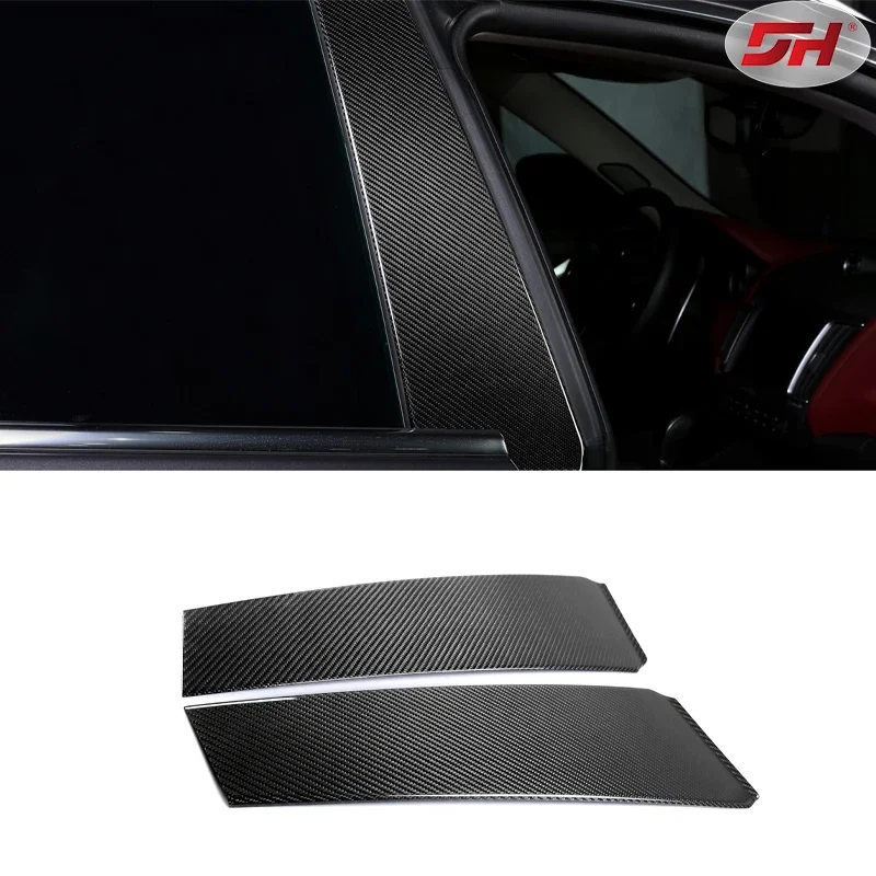 for Maserati Levante  2016- UP Car carbon fiber window center middle pillar B-pillar decorative sticker cover