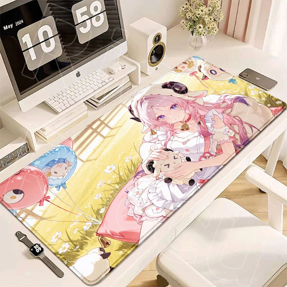 Genshin Columbina High-Definition-Druck, erweiterte Kawaii-Anti-Rutsch-Mauspads, Esports-Mauspads, Gummi, Büro- und Schreibtischzubehör – Detail 1