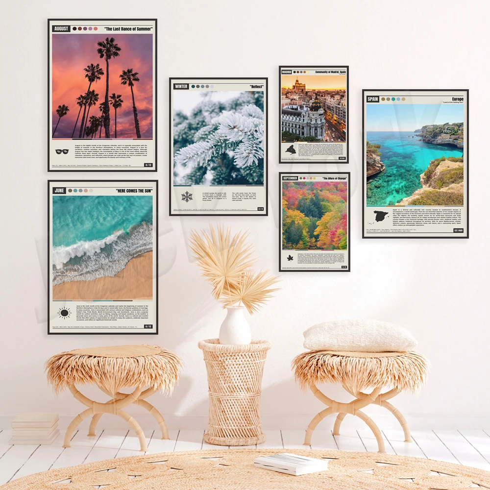 اليابان، اسبانيا، مدريد، ليون اسبانيا، برشلونة، لوحة زيتية علم، أغسطس، أشجار النخيل، صيف شاطئ يونيو، ملصق السفر في سبتمبر #3