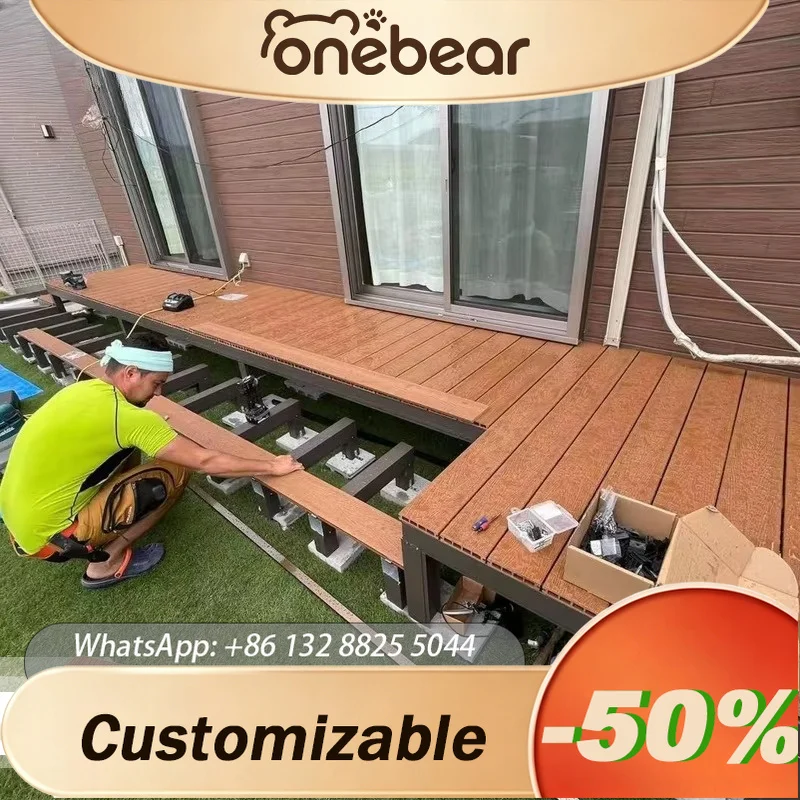 Any Size Custom High Quality Aluminum Slat Fence Wood Grain Color Powder Coated Rust Proof Modular Metal Panel Privacy Fence