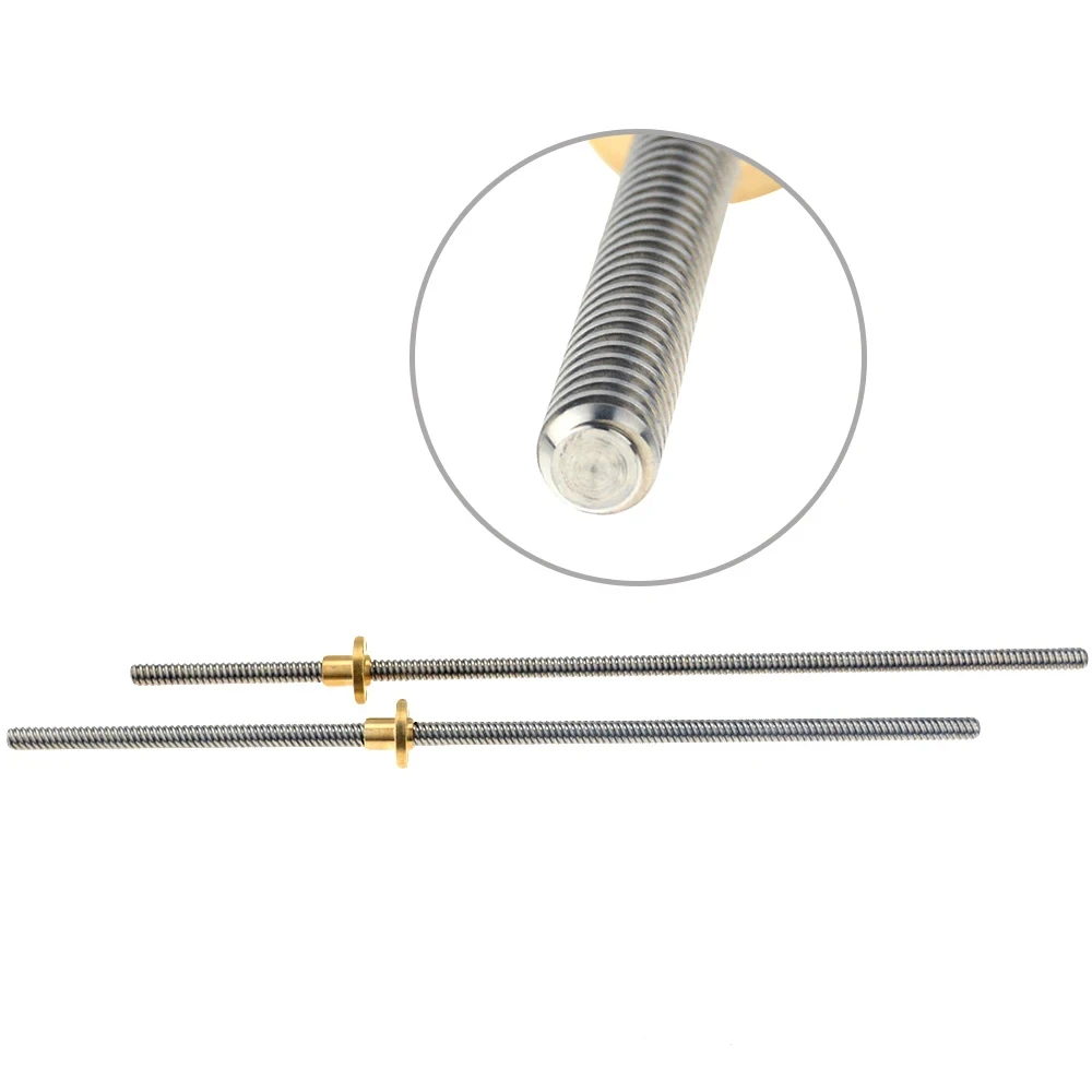 3D Printer T8 Screw THSL-200-8D Trapezoidal Lead Screw Dia 8MM Pitch 2mm Lead 2mm Length 200mm With Copper Nut