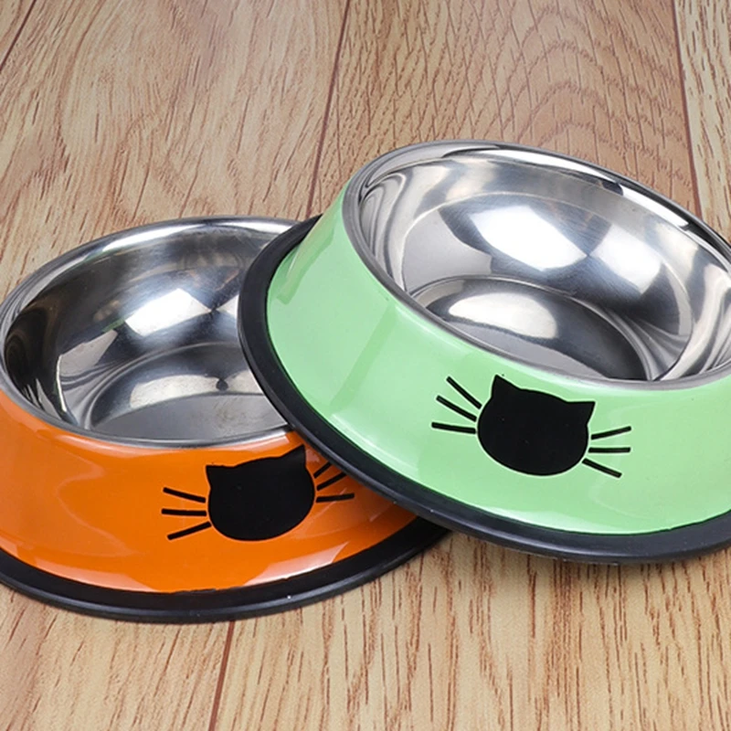 Dog Cat Bowl,pet Food Bowl With Non-slip Rubber Base, Stainless Steel Cats Water Bowls, Small Dog Accessories Pet Supplies