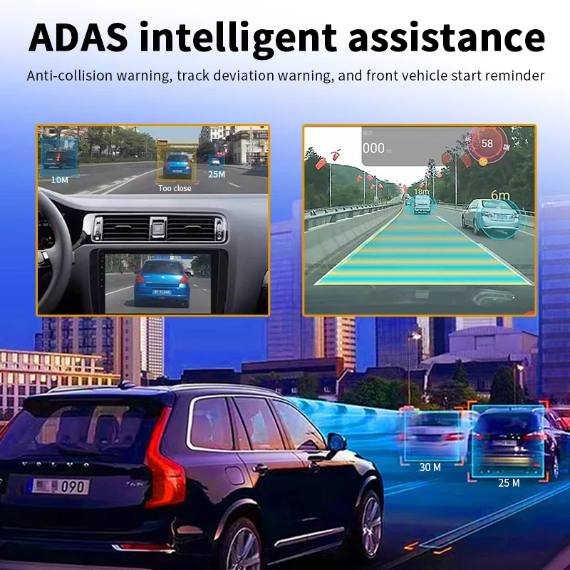 720P Car DVR USB Dash Cam ADAS Recorder USB port HD 170° Wide Angle Android Large Screen Universal Car DVR Factory Direct Sales