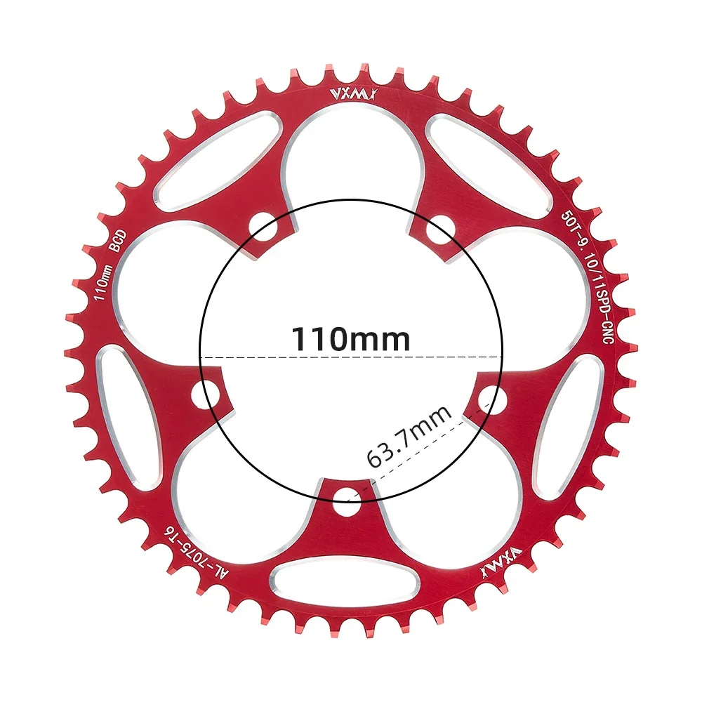 VXM 110 BCD 110BCD Red Chainring, Road Bike, Narrow Wide Chainwheel, for Shimano R7000 R8000 R9100 R9000 4700 5800 6800 R2000 R3