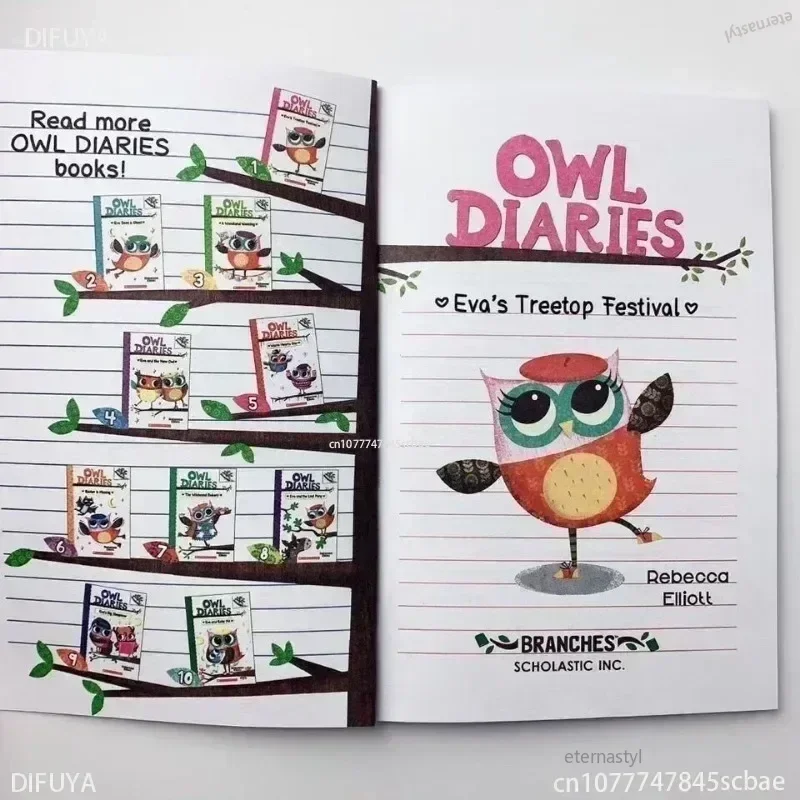 17 كتابًا/مجموعة مذكرات البومة الإنجليزية كتاب صور للأطفال التعليم المبكر الطفولة تعلم الكتابة مذكرات الفتيات سن 6-12 سنوات كتب