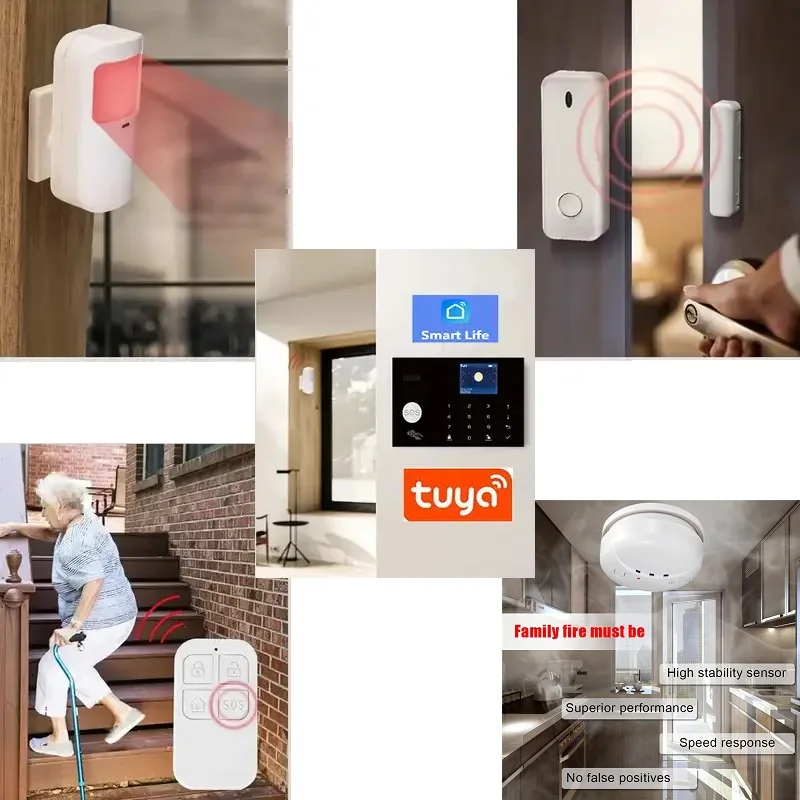 TUGARD-Kit de Système d'Alarme de Sécurité Intelligent Tuya, Sans Fil, Ignifuge, Anti-Vol, pour la Maison, 101 Wifi, 433 MHz