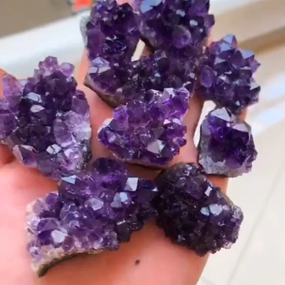 Natural Raw Amethyst Quartz Rock Mineral Specimen Irregular Purple Crystal Cluster Healing Stones Home Decoration Jewelry Crafts