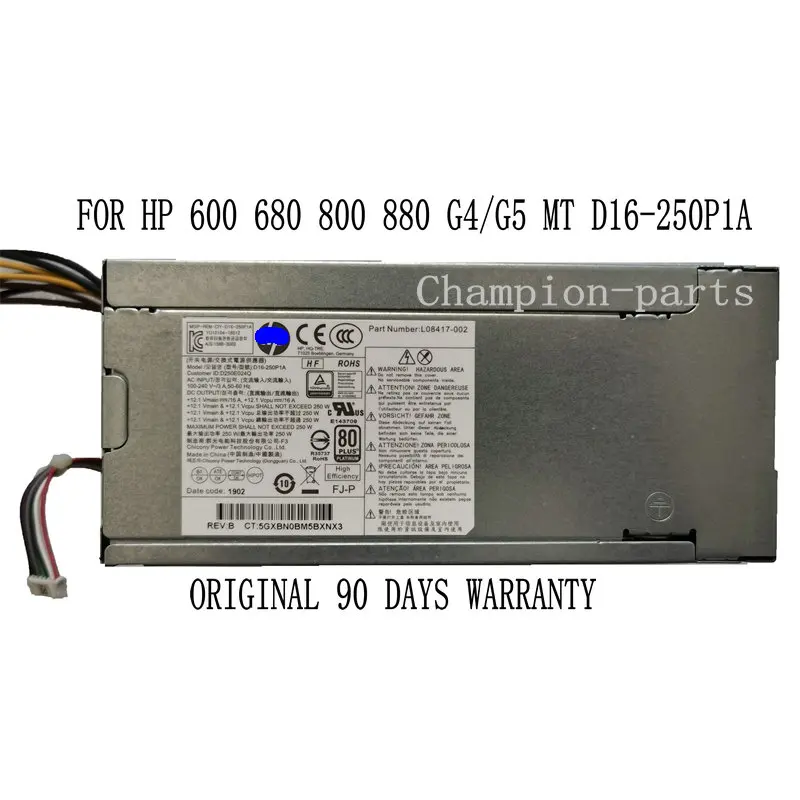 FAST SHIPPING For HP ProDesk 400 600 800 G3 G4 Power Supply 250W D16-250P1A PCH022 L08417-002 FULLY Tested 90 DAYS WARRANTY