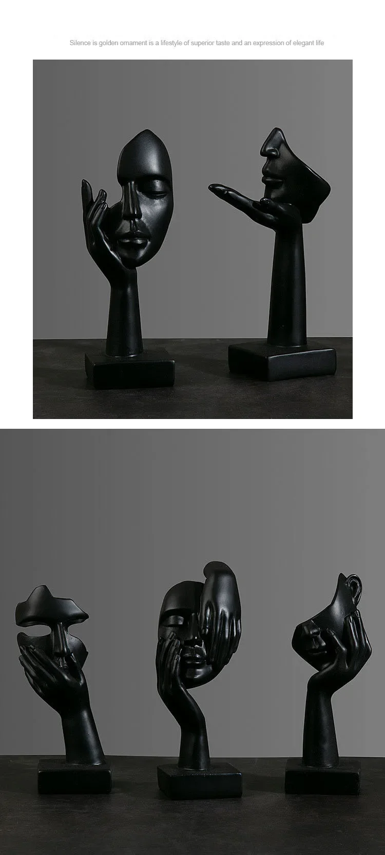 Abstrakte Maskenstatuen aus Kunstharz, europäische Miniaturfiguren für den Innenbereich, Zuhause, Büro, Arbeitszimmer, Desktop-Figur, Ornament, Dekor, Geschenk – Detail 4