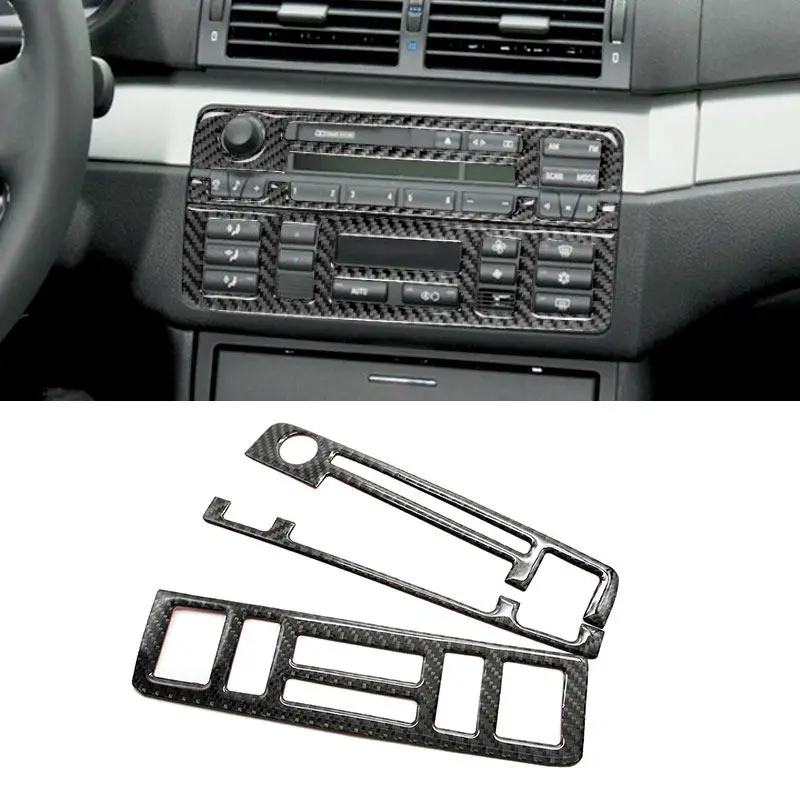 For BMW 3 series E46 1998 - 2002 2003 2004 2005 Car Carbon Fiber Center Control Panel Instrument Dashboard Cover Sticker Trim