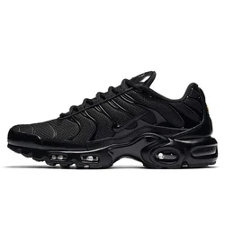 Nike Air Max Plus TN Мужчины Женщины Кроссовки Дышащие, Нескользящие, Прочная Воздушная Подушка, Амортизирующая Тройной Черный