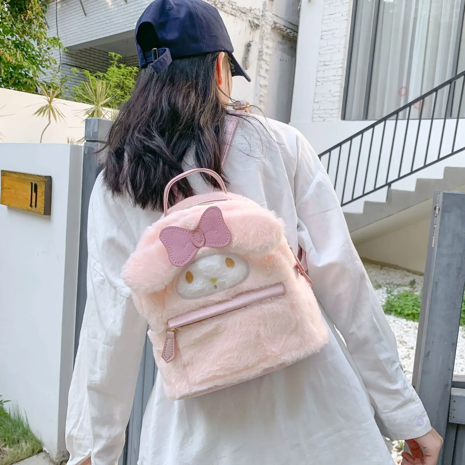 Kuromi Melody Jk Cute Rabbit Girl Backpack Ugly Cute Dog Furry Girl Heart Small Backpack Anime kawaii Cartoon