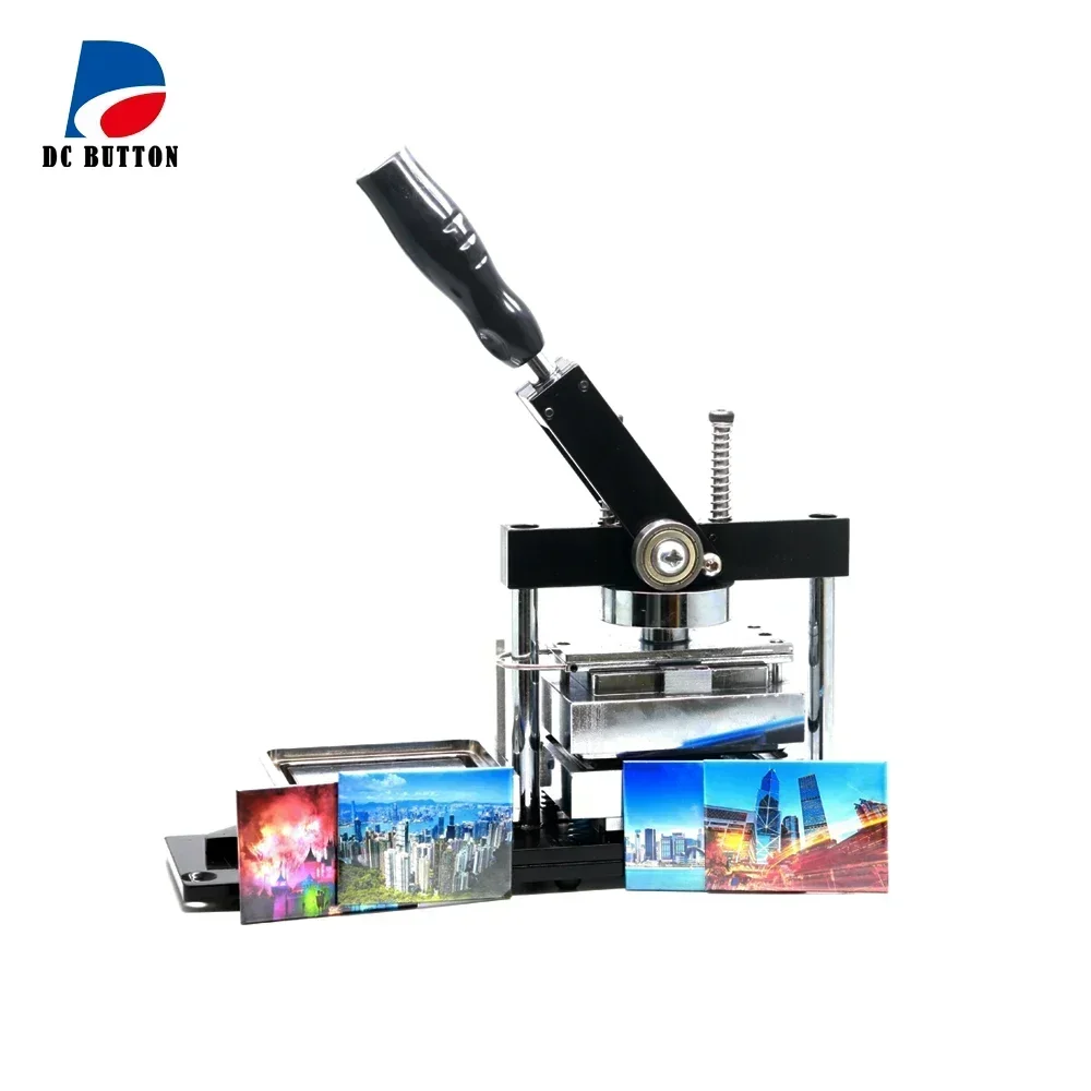 

2025 Premium Products 80*53mm Rectangular Shape Button Badge Making Machine DIY Fridge Magnet Making Machine