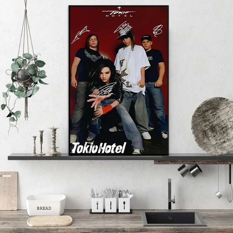 Modern Tokio Hotel Rock Band Poster Singer Music Album Canvas Painting Wall Art Pictures for Living Room Home Decoration Mural