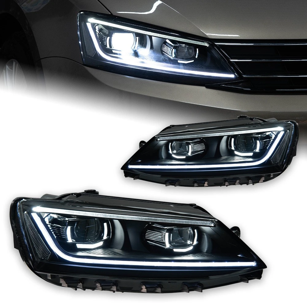 Pair Headlight assembly For 2012-2013 2014 2015-2018 Volkswagen Jetta Sequential Front Lamps，Day lights, headlights，head lamp