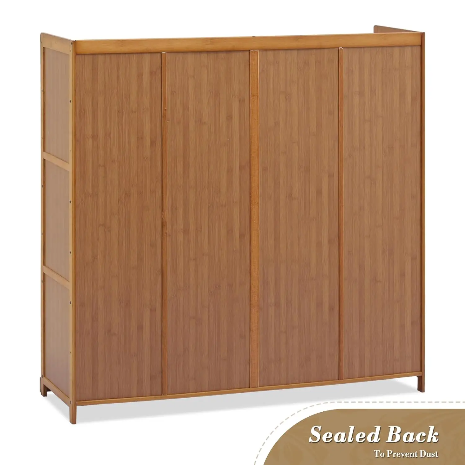 Bamboo Shoe Cabinet 6-Tier Rack Freestanding Organizer Heightened Top 25 Pairs Closet Hallway Entryway, Customized