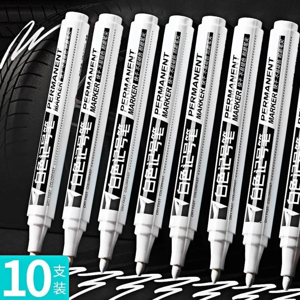 3/5Pcs For Mental Oily Waterproof White Marker Pen Permanent Graffiti Painting Tyre Tread Environmental Pen Art Supplies