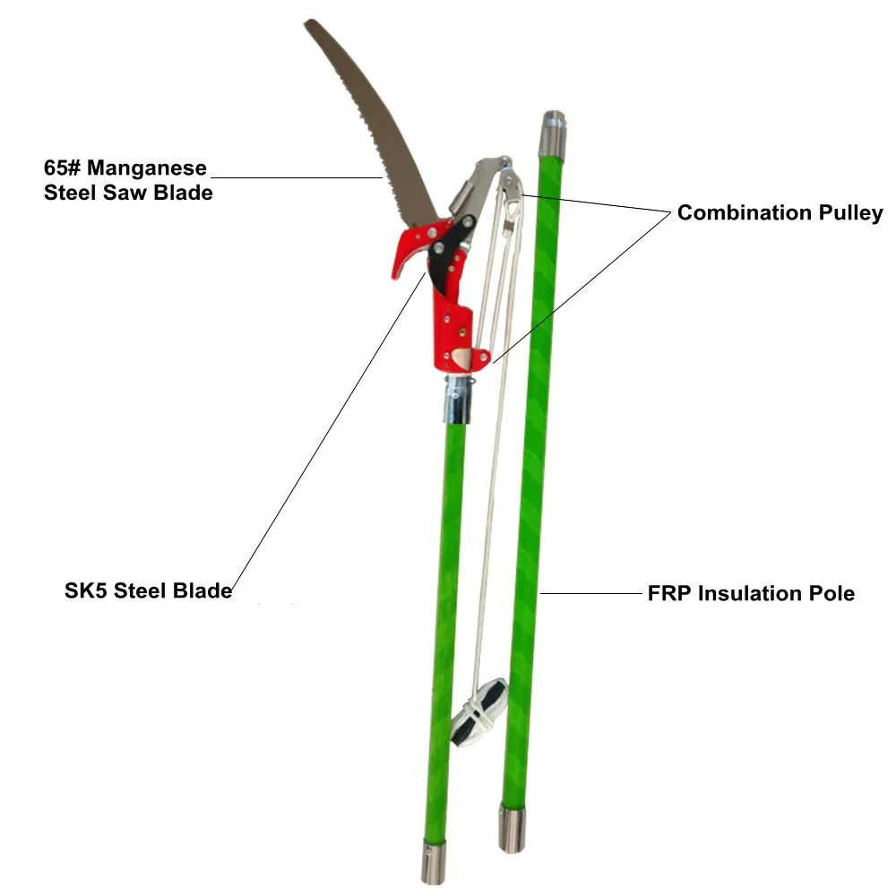 High Voltage Fiberglass Long Reach Pruner Garden Tool Tree Scissors Branch Manual Hand Pruner