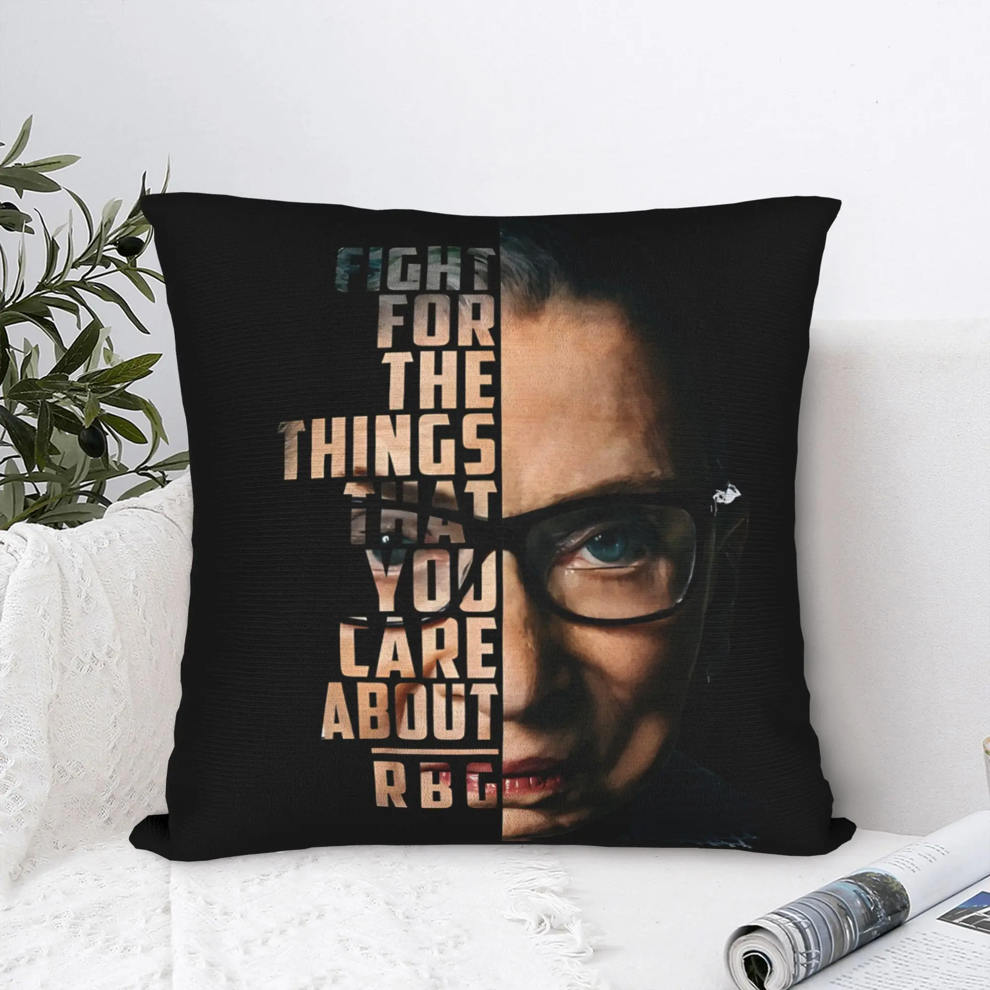 Capa de Almofada Decorativa Ruth Bader Ginsburg RGB, Juíza do Supremo Tribunal, Capa de Almofada para Casa, Dropshipping 40*40cm
