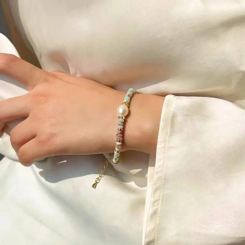 Vacation Style Natural Stone Bead Pearl Pendant Bracelet For Women\'s Fashion Jewelry sets Unusual Bracelet Accessories For Party