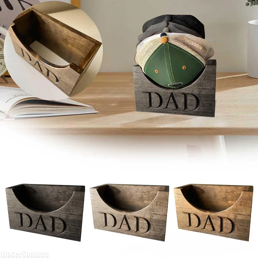 Présentoir de Chapeaux de Chambre à Coucher, Support en Bois pour Papa, Grand-père, Cadeau de ixdes Pères