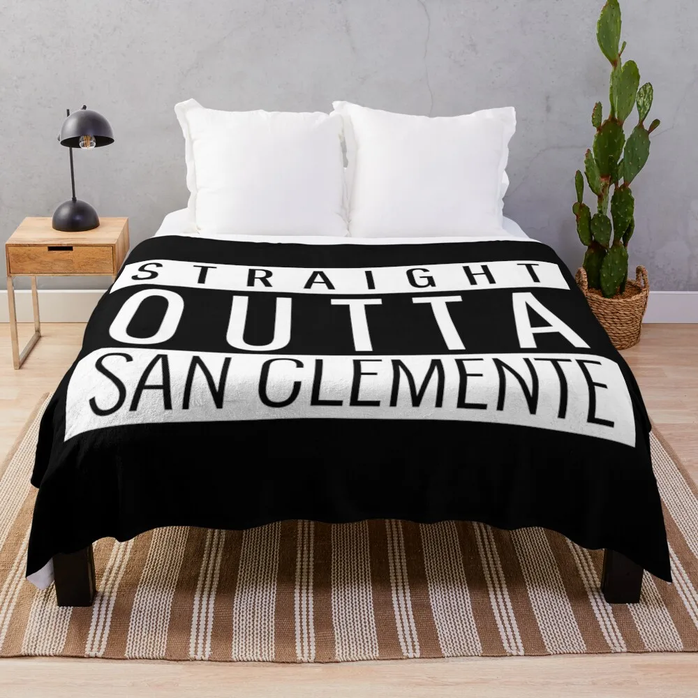 Straight Outta San Clemente California Throw Blanket Hairy Designers Soft Plush Plaid warm winter Blankets