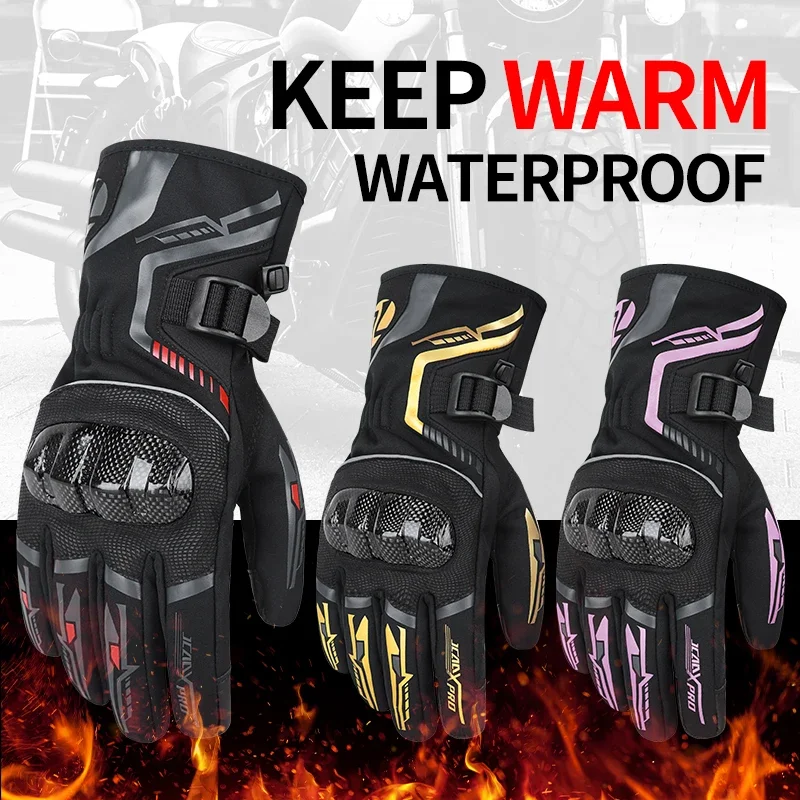 

Men Women Winter Warm Motorcycle Gloves Lady Girls New 100% Waterproof Guantes Moto Luvas Touch Screen Motocross Gloves
