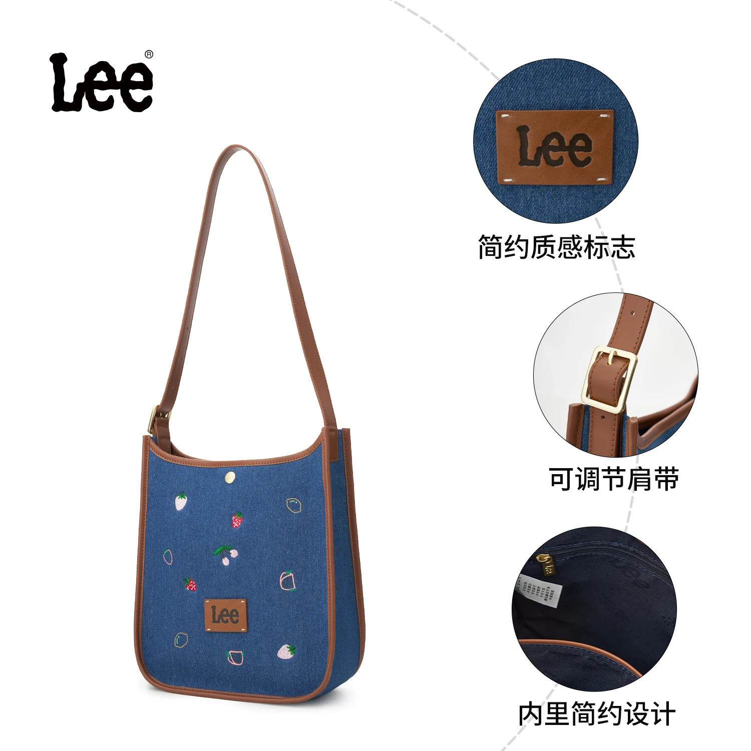 

LEE College Students Tote Bag Stylish Simple Design Travel Handbag Adjustable Shoulder Strap Lightweight Women Lady Shopping Bag