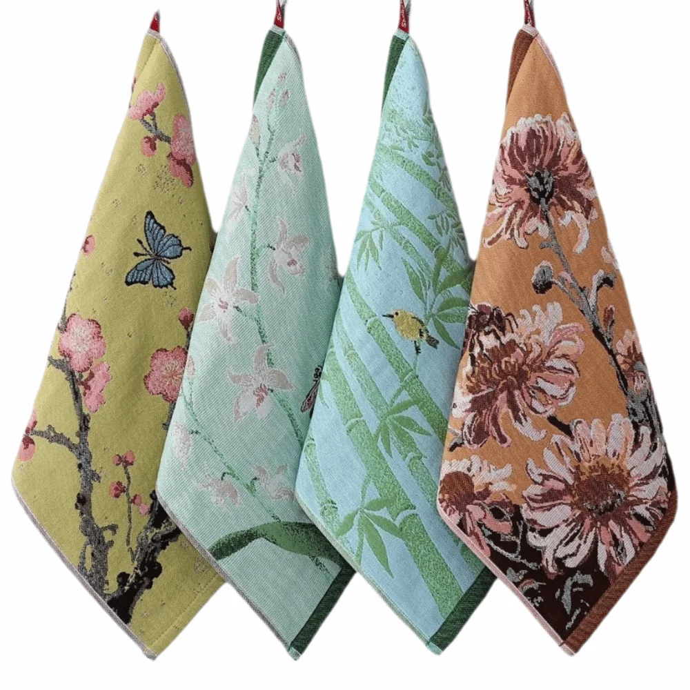 High Quality 34x40cm Large Hand Towel Quick Dry 4 Layer Cotton Gauze Kitchen Dish Cloth Decorative Tea Towel Home Restaurant