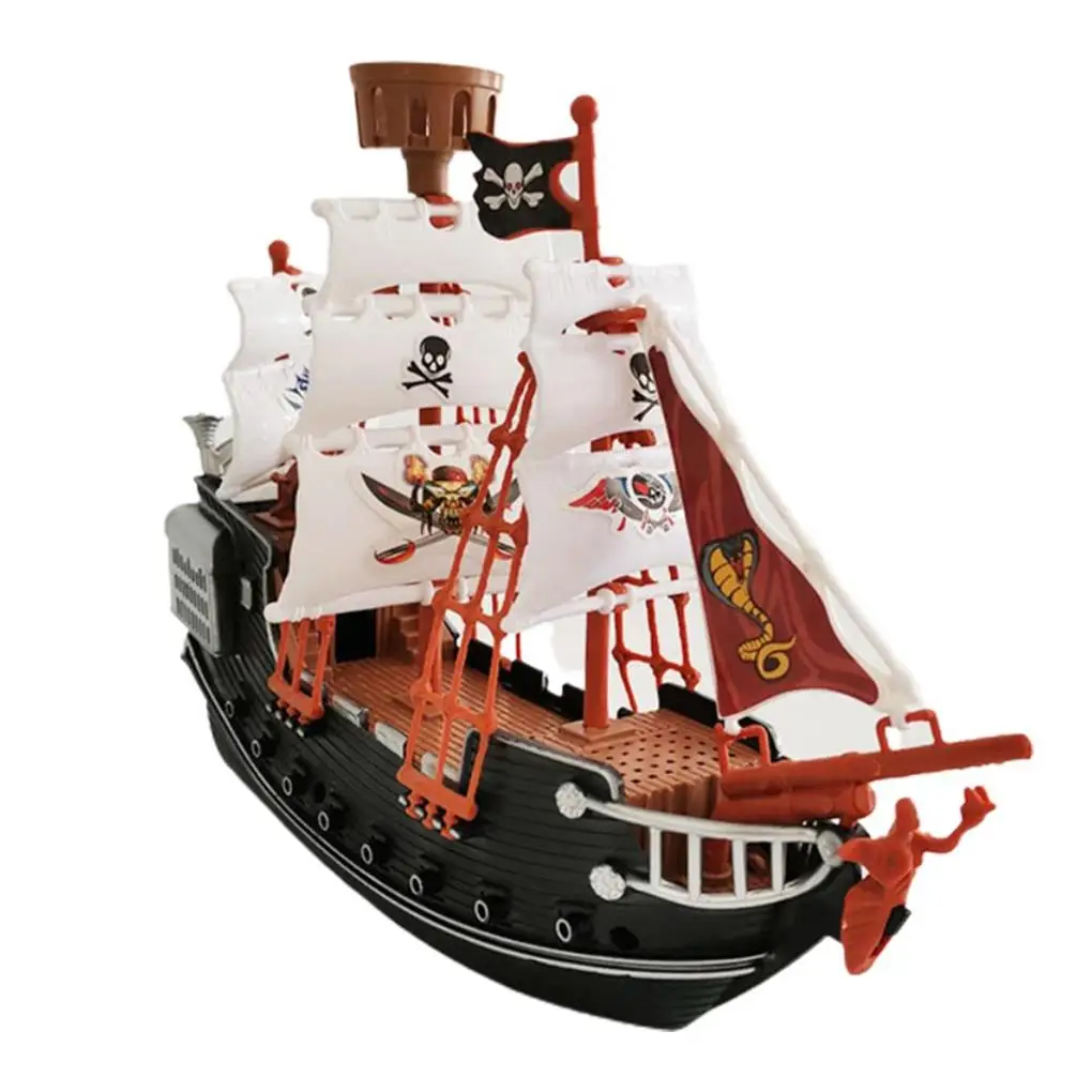 

Kids Pirate Toys Pirates Ship Plaything Interesting Unique Boats Model Playthings Table Ornament Boat Toy for Home Kindergarten