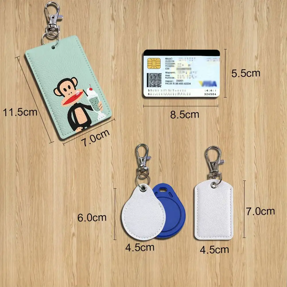 cute childlike charm Paul Frank Card Holder With Keychain Executive Protection For Bank Credit Subway Bus Case