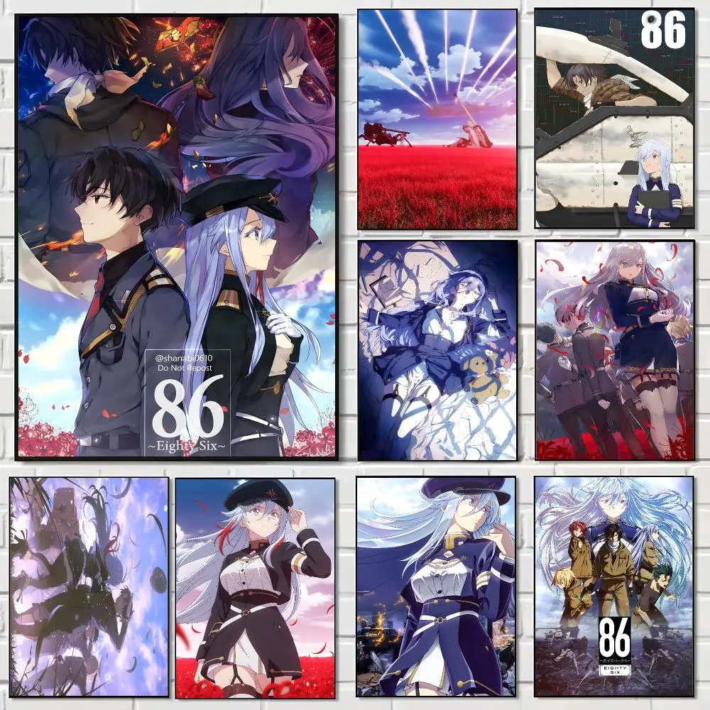 Japanese Anime 86 Eighty Six Poster Pegatina artistica HD autoadhesiva impermeable para salon dormitorio