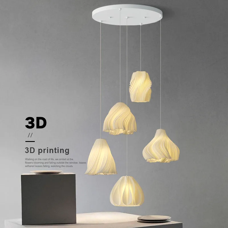 Loft Staircase Light Duplex Living Room Lamp High Ceiling Staircase Apartment Stair Pendant Light 3D Printed Changeable