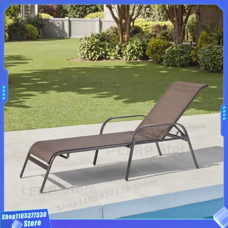Aluminum Fabric Sling Beach Lounger Stackable Sunbed Outdoor Patio Furniture Promotional Cheap Poolside Recliner Chair for