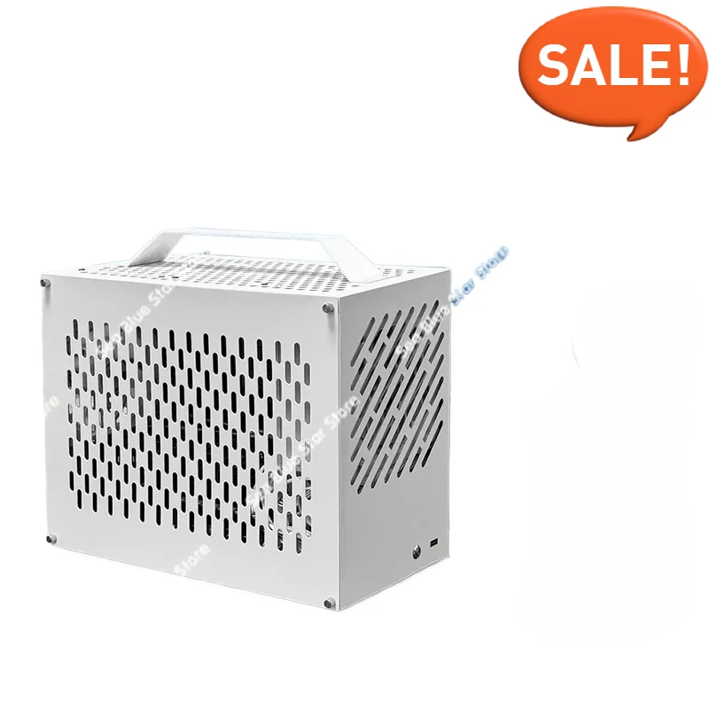 ポータブル mATX/ITX 小型メインケースミニホワイト空冷サイド透明アクリル DIY シェル