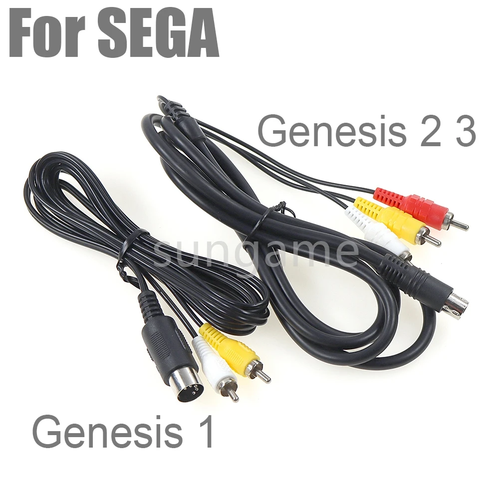 1pc Audio Video AV Cable for Sega Genesis 1 2 3 Game A/V Connection Adapter Cord Wire For SEGA Genesis I/II/III Game