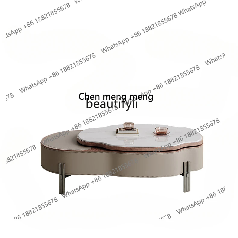 

Modern Minimalist Living Room Lifting Coffee Table Small Apartment Home Creative High Sense Designer Dual-Use furniture