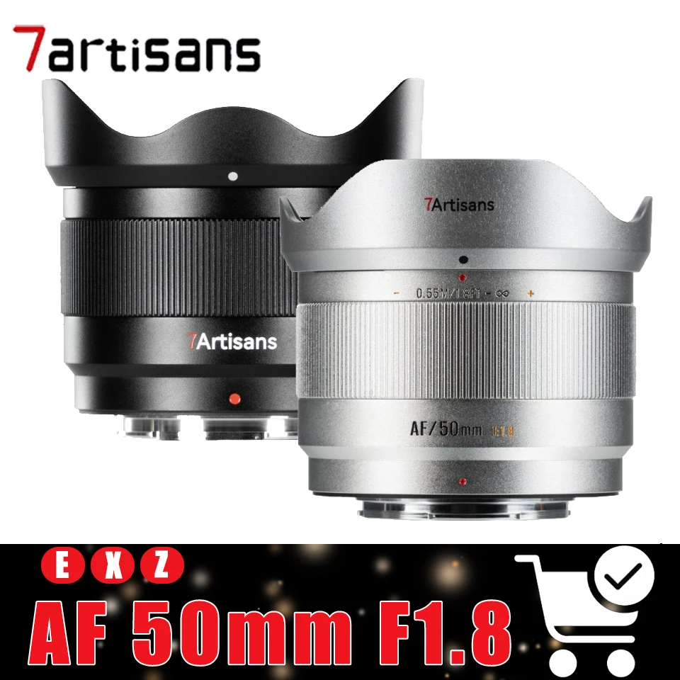 7artisans APS-C AF 50mm F1.8 Auto Focus Camera Lens Large Aperture Portrait Prime Lens Compatible with Sony E Fuji FX Nikon Z